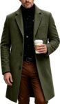 Trench Coat Men Lapel Long Overcoat Single Breasted Outerwear Casual Jacket