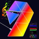 Triangle Starter Kit, 8 Pack Big LED Smart Light Panels – Remote & App Control Wall Mood Lights, Geometry Night Lamp DIY Triangle Smart Wall Lights Sync to Music for Room Bar Gaming Decor