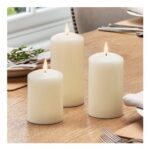 TruGlow LED Flameless Pillar Candles Set of 3 with Timer-Remote