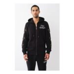 True Religion Rainbow Embro Zip up Hoodie Black