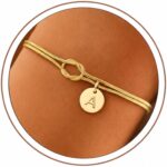 Turandoss Initial Bracelets Gold Friendship Bracelets for women