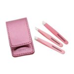 Tweezerman Pink Micro Mini Tweezer Set: 3 Tweezers (Slant/Straight/Point)