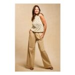 Twill Wide Leg Trousers