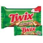 Twix Hazelnut Caramel Milk Chocolate Biscuit Finger Snack Bars, 4 Pack 46g (total 184g) – £1.67/£1.49 with S&S