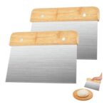 Two-Piece Stainless Steel Bench Scraper with Wood Handle