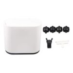 Tyenaza White 12L Rectangular Plastic Trash Can with Press Lid