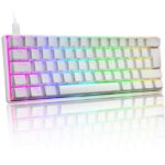 UK Layout 60% True Mechanical Gaming Keyboard Type C Wired 62 Keys LED Backlit USB RGB Backlight Full Anti-ghosting Keys. SB Lexon tech FBA