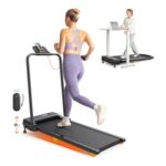 UREVO 2-in-1 Foldable Treadmill with 9% Incline
