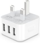 USB Plug, Multi USB Charger 5V 3A for iPhone X XR XS 8 7 6 6S Plus 5 5S 5C SE 14 14 Plus 14 Pro Max 13 12 11, Pad, UK Multiple Wall Charging Adapter Multiport Mains Power Adaptor.