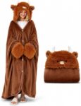 Ultimate Softness Highland Cow Wearable Blanket Hoodie, Full Coverage with Easy Movement Oversized Warm Cozy Flannel Blanket Cute Highland Cow Gifts for Women