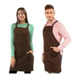 Under NY Sky Essential Chocolate Apron, Cross-Back, Durable Twill, Adjustable