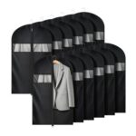 Univivi Garment Bags 43-Inch Suit Storage, Black, Set of 12