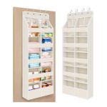 Univivi Over-Door Hanging Storage Organiser, 6 Shelves, Beige