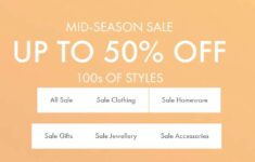 Up to 50% off the Mid Season Sale includes Jewellery Clothing and Homeware