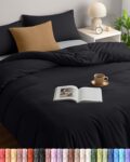 Utopia Bedding Double Duvet Cover Set with 2 Pillowcases 50×75 cm, Black
