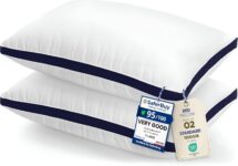 Utopia Bedding Pillows 2 Pack, Standard Bed Pillows, Brushed Fabric, Navy