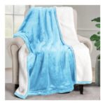 Utopia Bedding Sherpa Throw Blanket, Washed Blue 50×60 In