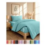Utopia Bedding Single Duvet Cover, Fitted Sheet with Pillow Case (Spa Blue)