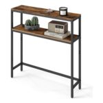 VASAGLE 2-Tier Slim Console Table, Hallway, 20x80x80 Cm