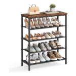 VASAGLE 5-Tier Narrow Shoe Rack, Steel Frame