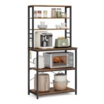 VASAGLE Bakers Rack with 6 Hooks, 6-Tier Microwave Stand