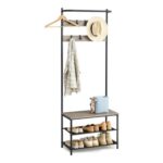 VASAGLE Coat Rack with Shoe Storage and Bench, Hall Tree