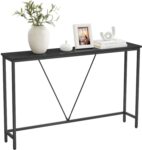 VASAGLE Console Table for Hallway, Slim Sofa Table for Living Room, Hallway Table, Easy Assembly, Charcoal Grey and Ink Black LNT020B04