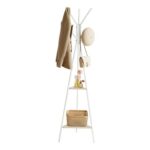 VASAGLE Free Standing Coat Rack with 2 Shelves