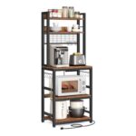 VASAGLE Kitchen Storage Rack with Power Outlet and 14 Hooks