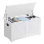 VASAGLE Storage Chest, Blanket Box with 2 Safety Hinges, 80 X 40 X 46 Cm