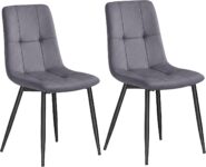 VASAGLE Velvet Dining Chairs, Upholstered Kitchen Chairs, Set of 2