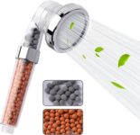 VEHHE High Pressure Shower Head with Filter Beads, 3 Spray Modes