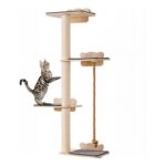 VEVOR 4-Tier Wall-Mounted Cat Tree with Pine Shelves