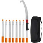 VEVOR Manual Pole Saw, 4.6-9.8 ft Extendable Tree Pruner, Sharp Steel Blade for High Branches Trimming