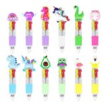 VEYLIN Cartoon Multicolour 4-in-1 Ballpoint Pens, 12pcs Retractable