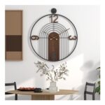 VIVIFLYSE Walnut Dial Wall Clock, Wood & Metal Frame, Silent