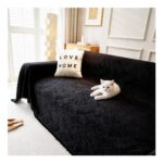 VIWATIN Geometric Chenille Sofa Throw – Forest Black, 180x230cm