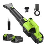 VOERJIA Cordless 21V Brushless Leaf Blower, 2x 4.0Ah Batteries