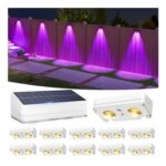 VOLISUN Solar Fence Lights, 12-Pack RGB Waterproof Outdoor Wall Lights