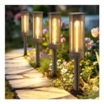 VOLISUN Solar Lights Outdoor Garden 4-Pack, Waterproof Pathway Lighting