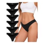 VZGZIL Seamless Womens Thongs, Low Rise No-Show, 6-Pack S-XL
