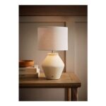 ValueLights Finn Cream Ceramic Rechargeable Table Lamp