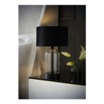 ValueLights Jessy Glass Table Lamp Black Velvet Shade
