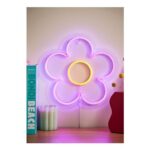ValueLights Neon Pink Flower Wall Light Integrated LED Novelty Light
