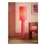 ValueLights Pritchard Pink Checkerboard Midi Floor Lamp