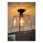 ValueLights Susie Matte Black Flush Ceiling Light