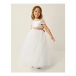 Velvet Bow Bridesmaid Dress Ivory