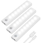 Vicloon Motion Sensor Led Lights, 3 Pack Auto On/Off Wireless Rechargeable Cabinet Night Light – Cool white colour -Sold by Vicloon UK / FBA