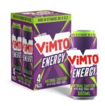 Vimto Energy Drink Original Flavour Natural Caffeine & B Vitamins 4 x 500ml Multipack Cans HFSS Compliant