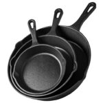 VonShef Cast Iron Skillet Pan Set, 3 Piece, 6, 8, 10 – Sold and Shipped by VonHaus UK